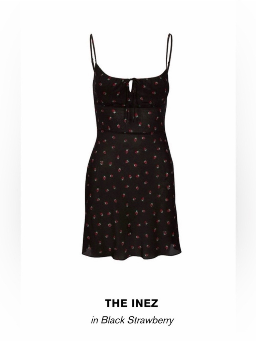 Realisation ParThe Inez silk mini dress in the black strawberry, size L, NEW